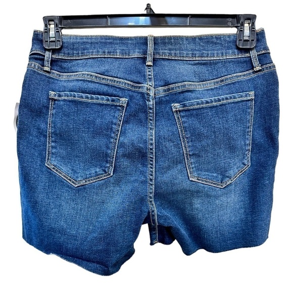Maternity Front Low Panel OG Straight dark wash Jean Cut-Off Shorts - Picture 8 of 8